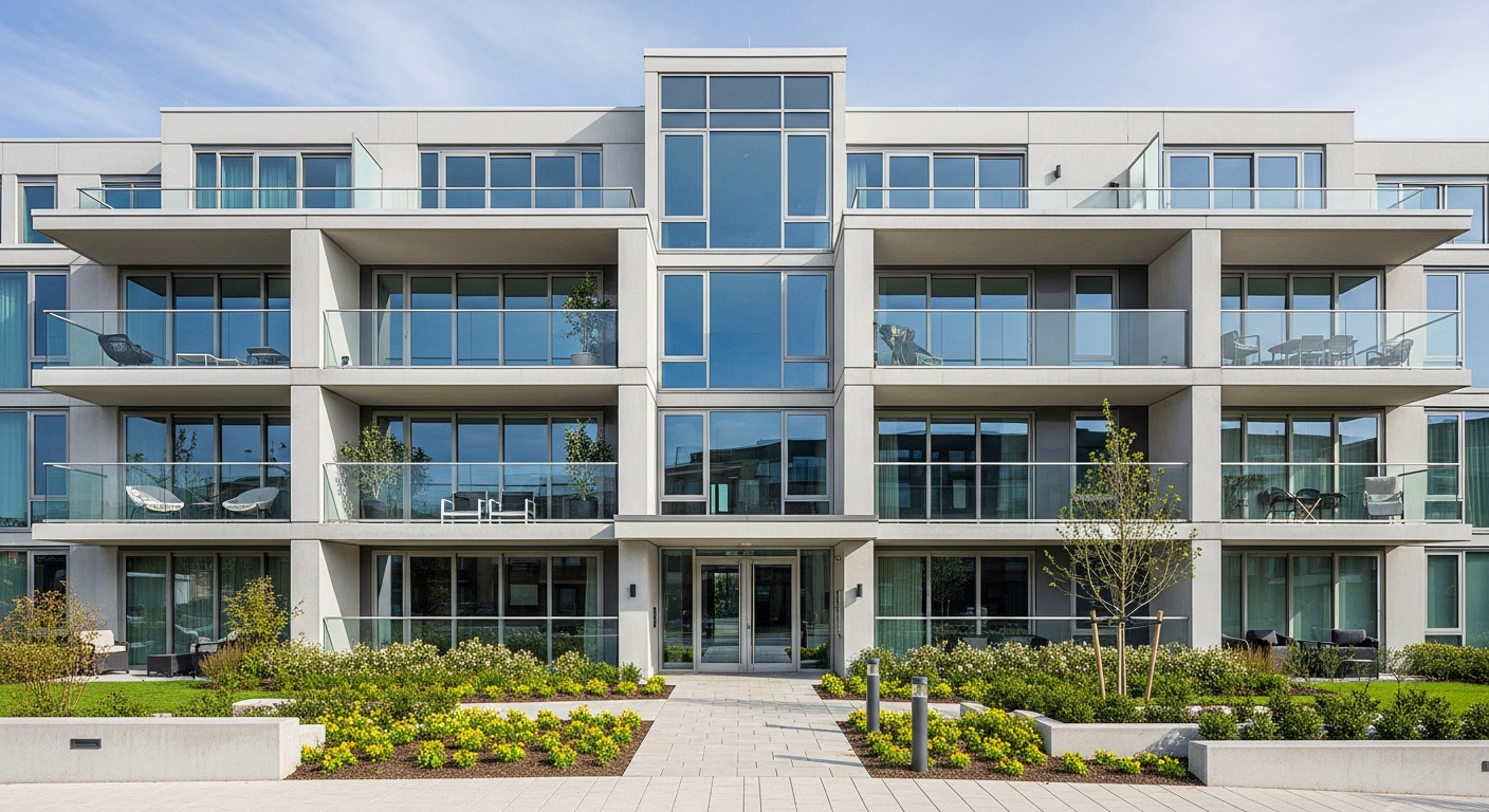 Completed Modern Multi-Residential Building